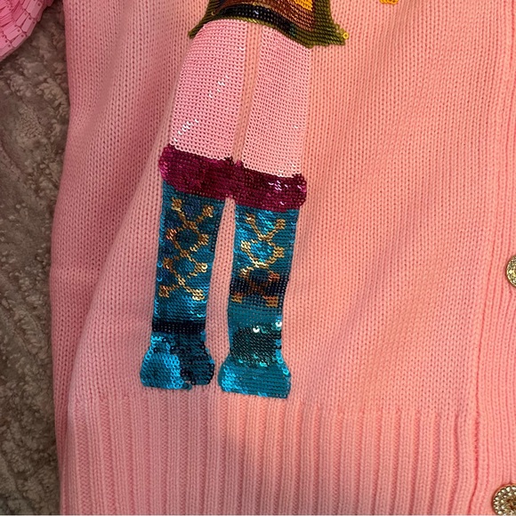 Queen of Sparkles Pink Sequin Nutcracker Cardigan Small NWOT - Picture 3 of 7